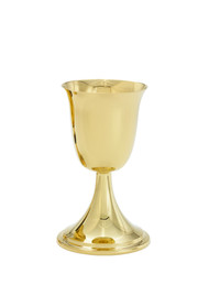 6 7/8"H. The  Communion Cup is 24kt gold plate and holds 11 oz.