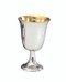 Communion cup is 5.75"H  and holds 12oz. the cup is available in 24kt gold plate, Silver or Brite Star non-tarnish finish.