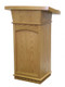 Lectern with two inside shelves

Dimensions: 46" height, 24" width, 21" depth

Brass Lamps and symbols are available at additional cost