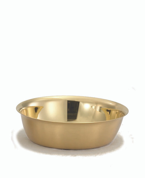 5 7/8"H x 1 3/4"bowl in 24kt gold plate.  Holds 150 host based on 1 3/8" host 
