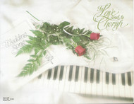 Wedding Panoramic Program Cover, Wedding Song with Roses and Keyboard