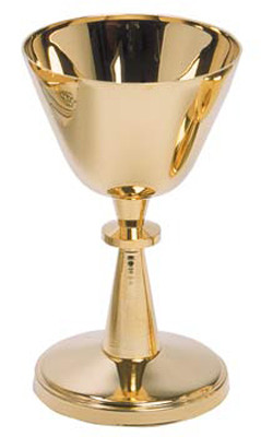 Chalice K233
Gold plated Chalice
5" Height
3" Diameter
5 ounce capacity
Complements ciborium (K234) and well paten (K233-P)
