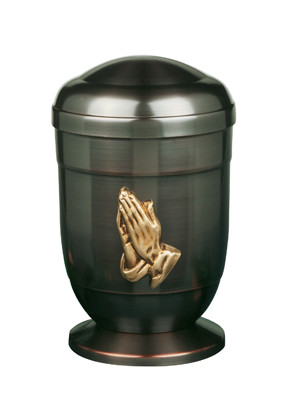 Praying Hands Copper Memorial Urn