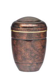 Aluminum Memorial Urn With Gold Band