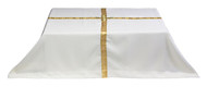 White Ark Pall with Gold Ribbon measures 54" x 51" 