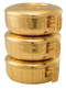 Single or stacking style ciboria is 24K gold plate with high polish inside. Single piece with lid measures 2 3/4"H and holds 275 host. Stacking Ciboria holds 825 Set Ht. 8 ½”.  All host capacities are based on 1 3/8" host.  Ciboria has vertical lines throughout bowl. Made in the USA!Host 825.   
