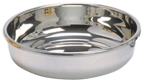 Host Bowl. Choose High polish pewter/nickel or 24k Gold plate.  Bowl measures 5" diameter. 1-3/8" height. 175 Host capacity. Similar larger host capacity bowl K362 is also available
