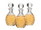 Lead Crystal Chrismal Bottles - Set of three bottles. Bottles have a 7 ounce capacity,  6 1/4"H. All glass is etched with OI, OS, &  SC . Note: All glass may have slight irregularities. 