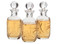 Chrismal Set of Lead Crystal Bottles with 10 ounce capacity each, Height: 7". Bottles are etched with OI, OS,  & SC. Note:  All glass may have irregularities. 