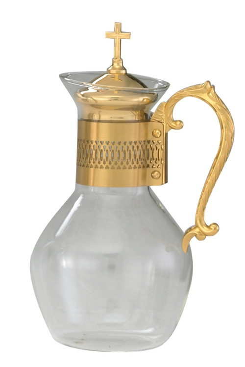 Glass Flagon in Gold or Silver- 52 ounce capacity, Height: 11"