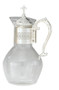 Glass Flagon in Gold or Silver- 52 ounce capacity, Height: 11"