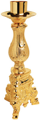 Candlestick 873
Gold Plated Paschal Candle Holder
21-3/4" Height
8-3/4" Base
2-1/2" Socket