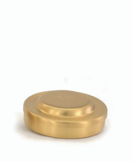 24KT Gold Plate Host Box in satin finish - Diameter: 3 5/8". Height: 1 1/4". Holds 50 Host, based on 1 3/8" hosts