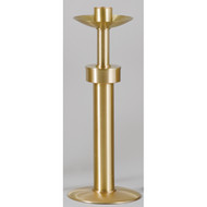 Short Paschal Candlestick, Style 1493 - Finely crafted of solid brass, and hand finished in a satin surface then protected with a bronze lacquer. Brass Paschal Candlestick measures 30" tall. Sockets up to 3" are available at standard price.  This paschal candlestick comes with standard socket to accommodate 1-15/16" unless otherwise specified.  Please write your specific selection in box. MADE IN THE USA
Complements Sanctuary Appointment items 1492 Processional Cross, 1494 Processional Candlesticks, 1493S Short Paschal Candle, 1493SL Sanctuary LIght