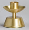 Pair of Altar Candlesticks with a satin bronze finish - Height: 3 1/2". Width: 4". Socket accommodates 1 1/2" altar candles.