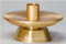 Pair of Altar Candlesticks with a satin bronze finish - Height: 3". Width: 7". Socket accommodates 1 1/2" altar candles.  