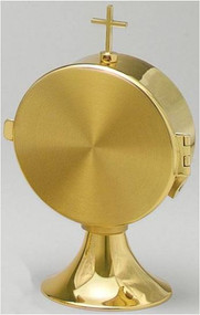 Adjustable Track Luna Holder to hold any track style Luna. All metal construction with 24k Gold Plating. Chamber 4-3/8"  Inside Diameter, 8-1/2"  Height to top of Cross.