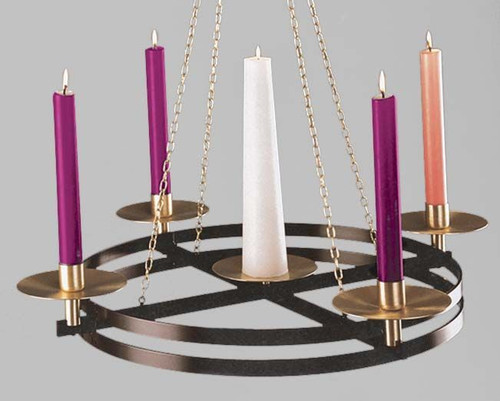 The Church Advent Candle Holder outfitted with candles.