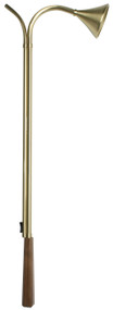 This solid brass 24˝ candle lighter as a walnut handle.  The wood handle is made from solid walnut. The color and grain may vary