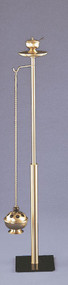 Satin Bronze Censer Stand - Height: 44". 8" square black steel base. Censer sold separately.