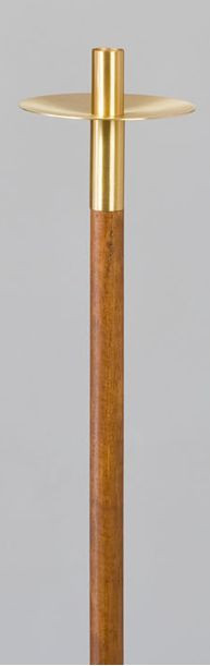 Processional Torch - Height: 44", 7/8" candle socket in satin bronze finish and wood shaft.