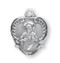 3/4" Sterling Silver Scapular medal showing the Sacred Heart of Jesus on the heart shaped front and Our Lady of Mount Carmel on the reverse side. Medal comes with a genuine rhodium 18" chain in a deluxe velour gift box.