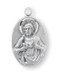 7/8" Sterling Silver Scapular Medal with a genuine rhodium 18" chain in a deluxe velour gift box.