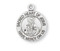 13/16" Sterling Silver Scapular medal showing the Sacred Heart of Jesus on the round shaped front and Our Lady of Mount Carmel on the reverse side. Sacred Heart of Jesus Medal comes with a genuine rhodium 18" chain in a deluxe velour gift box.
