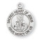3/4" Sterling Silver Round Sacred Heart of Jesus Medal with 18" Chain