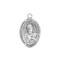 3/4" Sterling Silver Scapular medal showing the Sacred Heart of Jesus on the front and Our Lady of Mount Carmel on the reverse. Comes on an 18" genuine rhodium plated chain in a deluxe velour gift box. 