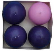 Add these 2" ball candles to your Advent wreath for a beautiful and unique look. The candles come in Advent colors—three purple and one pink. These can be used for many different Advent wreaths or on their own. Candles measure 7" Circumference
