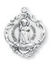1" Sterling Silver Infant Jesus Medal with a genuine rhodium 18" Chain in a deluxe velour gift box.