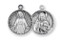 13/16" Round Sterling Silver Our Father/Hail Mary Medal-Sacred Heart of Jesus on the front and the Blessed Mother on the reverse side. Comes on a genuine rhodium 20" chain in a deluxe velour gift box