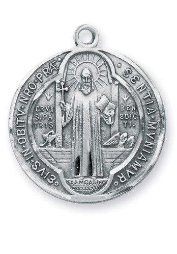 st benedict sterling silver medal