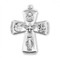 Four-way combination Medal, Miraculous-Scapular-Saint Christopher-Saint Joseph medal. Solid .925 sterling silver.  Dimensions: 1.5" x 1.1" (38mm x 28mm).  24" Genuine rhodium plated endless curb chain. Deluxe velvet gift box. Made in USA.