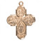 Four-way combination Medal, Miraculous-Scapular-Saint Christopher-Saint Joseph medals.  16kt Gold over solid sterling silver. An 18" gold plated curb chain is Included with a Deluxe Velour Gift Box. Dimensions: 0.9" x 0.7" (22mm x 18mm). Made in USA.