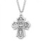Four-way combination Medal, Miraculous-Scapular-Saint Christopher-Saint Joseph medals.  Solid .925 sterling silver. Dimensions: 1.2" x 0.9" (31mm x 23mm). 24" Genuine rhodium plated endless curb chain. Deluxe velvet gift box.Made in USA.