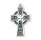 Sterling Silver Celtic Cross with Green Enamel comes with a 18" genuine rhodium plated chain in a deluxe velour gift box. Dimensions: 0.9" x 0.6" (23mm x 14mm). Made in USA. 
