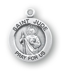 Sterling Silver Round Shaped St. Jude Medal 