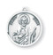 15/16" Round Sterling Silver St. Jude Medal with 18" Chain