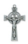 1 3/4 Inch x 1 inch Plated Pewter Celtic Crucifix