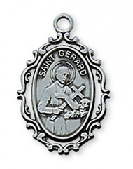 Antique Silver Plated Pewter Saint Gerard Medal