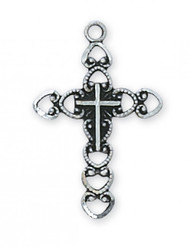 Antique Silver Plated Pewter Cross 
