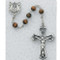 6mm Genuine tiger eye beads rosary with pewter center and crucifix. tigers eye bead rosary comes in a deluxe gift box.