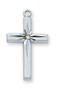 Sterling Silver CZ Cross with 18" Rhodium Plated Chain. Length: 13/16". Deluxe Gift Box Included.