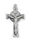 1  2/16" Sterling silver crucifix. Crucifix comes with an 18"  rhodium chain. Crucifix presents in a deluxe gift box. 