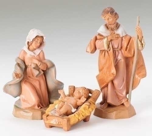 3 piece set 5" scale of  Classic Holy Family Figure Collection. Polymer. Gift Box.  You are able to choose future pieces from the wide selection Fontanini offers