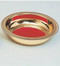 11" Diameter x 2" Height. Polished brass finish. Furnished with red or green pad