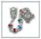 Sterling Silver St Michael Multi colored Rosary. 6mm Multi Color Round Swarovski Crystal Beads. Exclusive design Sterling Silver 7/8" Center and a 7/8" Double Sided Sterling Silver Saint Michael Cross Medal with Rhodium Plated Findings. Deluxe Gift Box Included. Hand Made in the USA. Presents in a deluxe velour metal gift box.