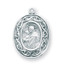  Sterling Silver Saint Anthony Crown of Thorns Medal. Crown of thorn medal comes on a genuine 18" rhodium plated curb chain in a deluxe velour gift box.  Dimensions: 0.9" x 0.7" (24mm x 17mm). Made in the USA